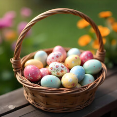 easter eggs in basket