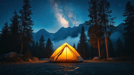 Night Camping under the Milky Way