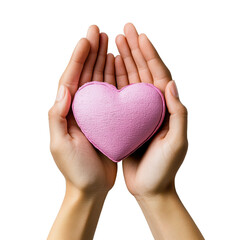 Obraz premium Supporting love through caring hands emotional connection digital art close-up view heartfelt concept isolated on transparent background