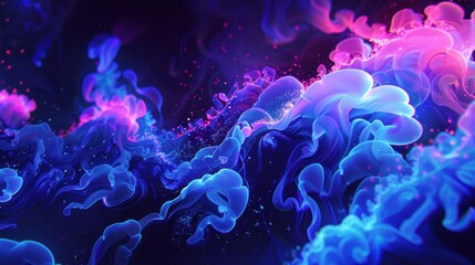 Obraz premium Abstract fluid art with vibrant colors and dynamic shapes.