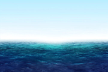 Obraz premium Serene Blue Ocean Wave Isolated on Gentle White Background for Tranquil Water Images