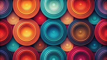 Abstract Colorful Concentric Circles Design with Vibrant Hues and Layered Texture