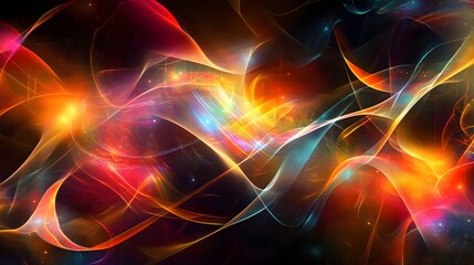 Obraz premium Abstract Colorful Light Waves Flowing Dynamically
