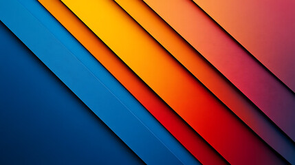 Obraz premium Vibrant abstract composition of a sunset with bold warm gradients blending into cool blue tones 