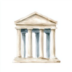 Fototapeta premium Ancient Temple Structure with Four Columns and Classic Architectural Design