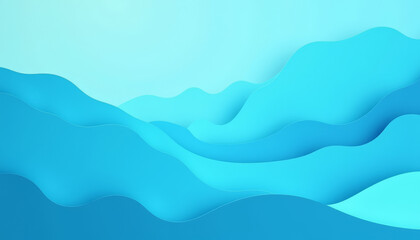 Fototapeta premium Blue Gradient Abstract Paper Cut Art