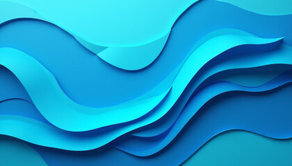 Fototapeta premium Deep Blue Abstract Paper Cut Design