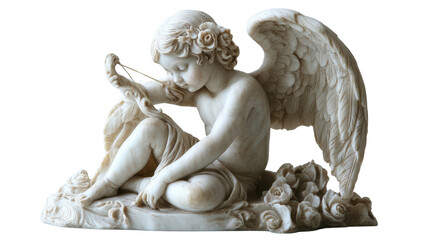 Naklejka premium angel statue isolated on white