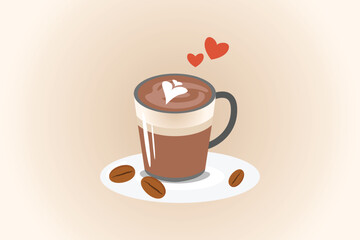 Coffee beverage Concept. Colored flat vector illustration isolated.