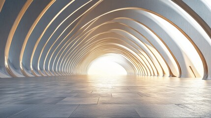 Abstract architecture, light at end of tunnel.