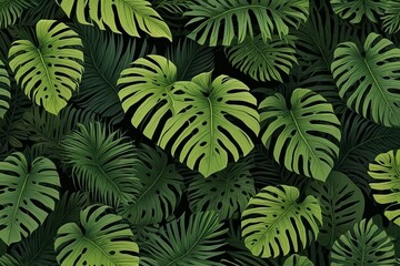 a close up of a bunch of green leaves on a black background