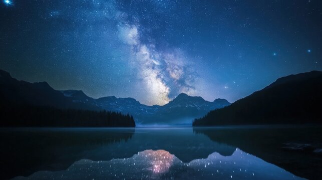 Beautiful landscape of night sky with stars