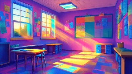 Bright and Engaging Classroom with Practical Decor
