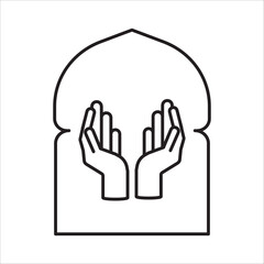 Obraz premium Pray icon outline vector