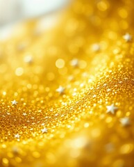 Golden Glitter Background with Star Accents