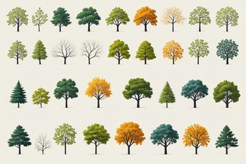 Fototapeta premium a close up of a bunch of trees with different colors