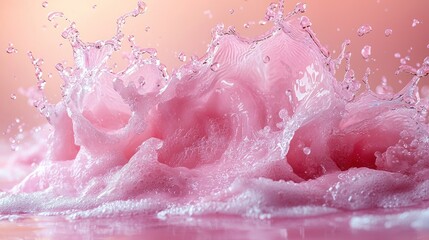 Fototapeta premium Pink water splash creating a vibrant visual effect.