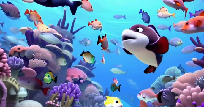 coral reef and fishes