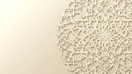 Elegant Beige Abstract Circular Lace Design