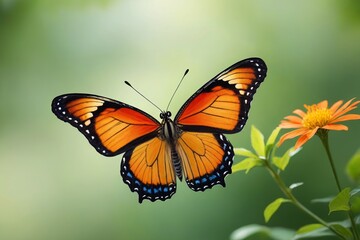 Fototapeta premium there is a butterfly that is sitting on a flower