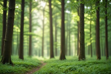 there is a path in the middle of a forest with trees
