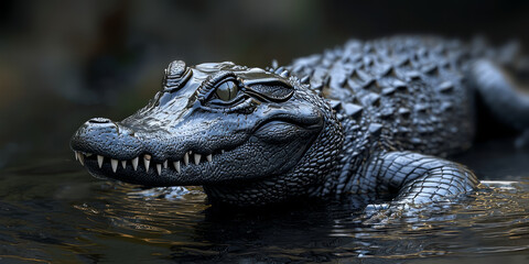 Obraz premium An American alligator in the water, generative AI