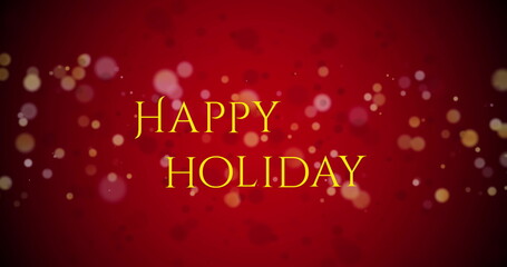 Image of christmas greetings text over spots on red background © vectorfusionart