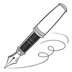 Pen Black Silhouette Vector Illustration Isolated on a transparent background