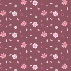 repeating flower pink blossom aesthetic seamless pattern  design background