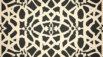 Abstract Beige and Black Geometric Pattern Design