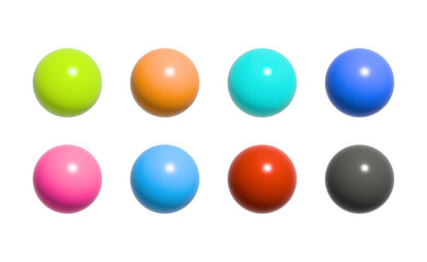 realistic ball circle 3d set icon button