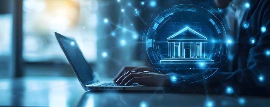 Digital transformation in banking, cybersecurity and financial technology concept - Powered by Adobe
