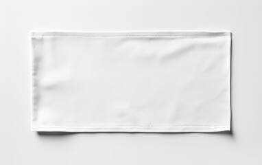 Plain White Fabric Label Isolated on White Background for Clothing Designs and Customization Projects