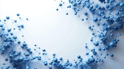 Fototapeta premium Abstract Blue Network: Interconnected Spheres