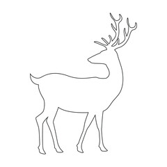 Deer line art vector illustration .Deer line art icon. Deer one line draw graphic vector illustration.