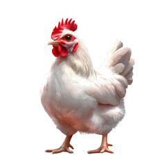 Fototapeta premium Charming chicken roaming freely in a farmyard captivating animal portrait in natural setting vibrant view