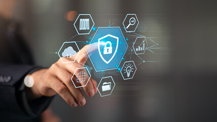 Data protection concept and secure internet security access ,cyber security technology ,Login to online database with your username and password ,digital security unlocking or encryption