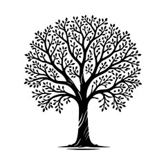 Intricate Tree Silhouette - Symbol of Nature and Growth