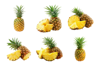 金黄诱人新鲜菠萝果肉果实特写镜头