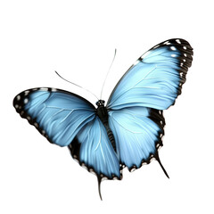 Obraz premium Fluttering blue butterfly in nature close-up photography serene environment vibrant colors