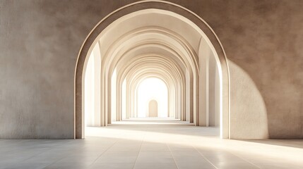 Fototapeta premium Serene Archway Corridor Light Illuminates Path