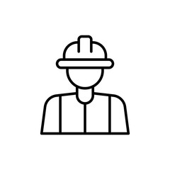 Construction worker outline icons, minimalist vector illustration ,simple transparent graphic element .Isolated on white background