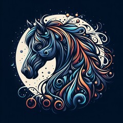 Horse Horse head horse silhouette abstract horse