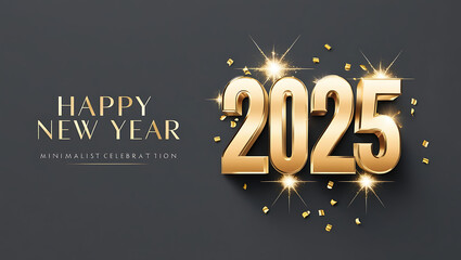 Happy New Year 2025. created with Generative AI technology