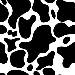 Cow print pattern vector. Abstract black cow print or cow skin texture vector illustration.