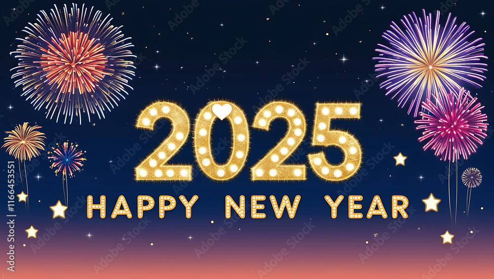 Fototapete happy new year and 2025 background. created with generative ai technology