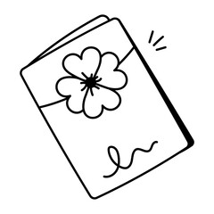 Birthday card icon in hand draw style 
