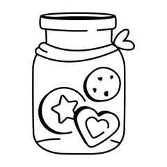 A hand drawn icon of cookies jar 

