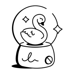 Decorative crystal ball icon in hand drawn style 
