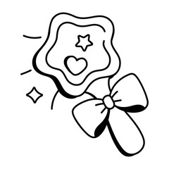 A sketchy icon of beautiful star stick 
